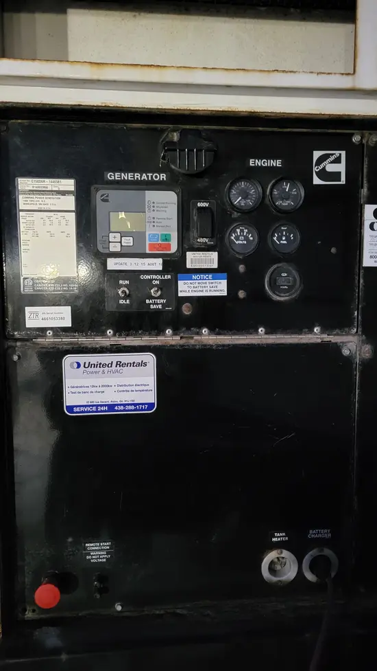 2014 Cummins C150D6R Diesel Generator