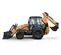 Orange and black CASE 90-105 HP Backhoe Loader, 14-16 ft. Dig Depth, Extendahoe