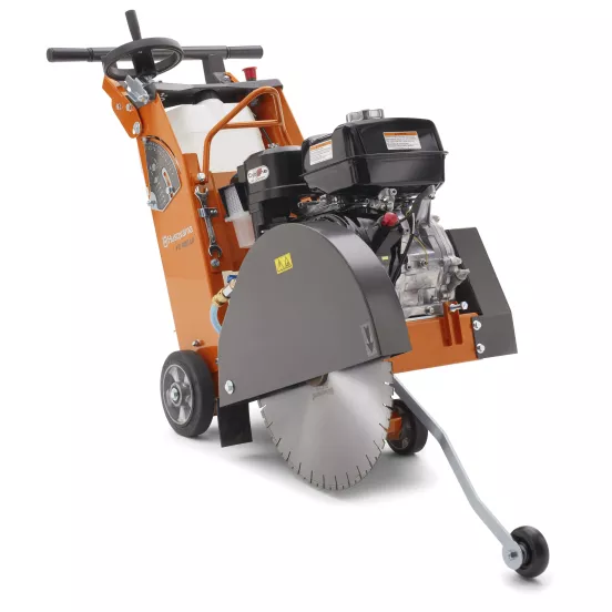 Orange Husqvarna Walk-behind Concrete Saw