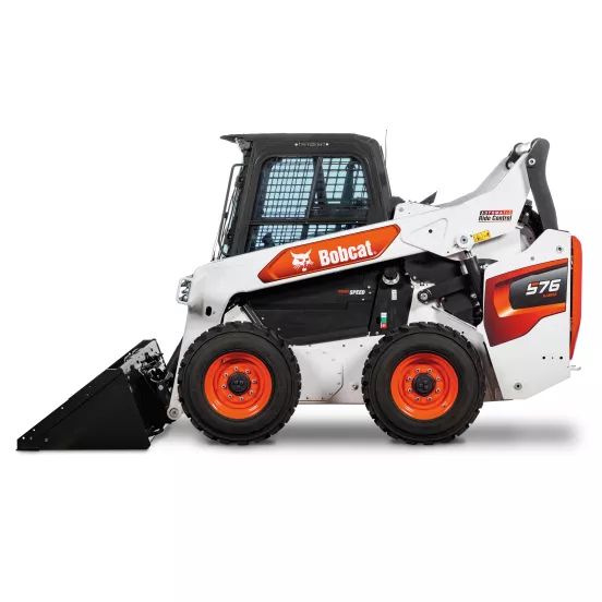 Red and white Bobcat skid steer